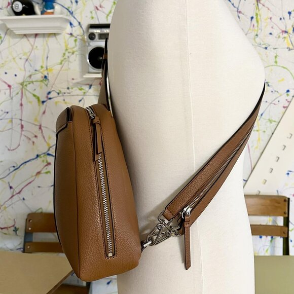 Calvin Klein Millie Caramel Faux Leather Convertible Sling Backpack NEW - Picture 3 of 9